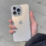 Capinha protetora transparente para iPhone com Glitter